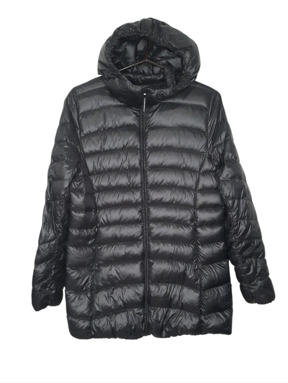 Uniqlo Down Filled Lightweight Puffer Jacket Hooded Packable Womens Size Large